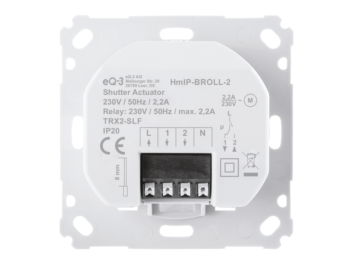 Homematic IP Rollladenaktor für Markenschalter HmIP-BROLL-2 - offizielles Produktfoto