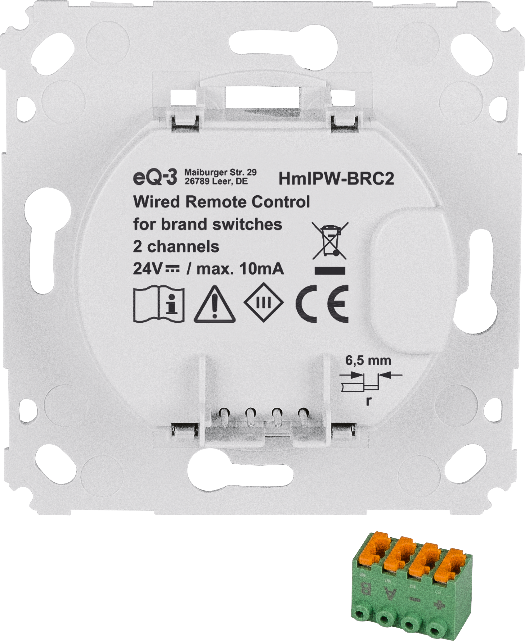 Homematic IP Wired Wandtaster für Markenschalter– 2-fach HmIPW-BRC2