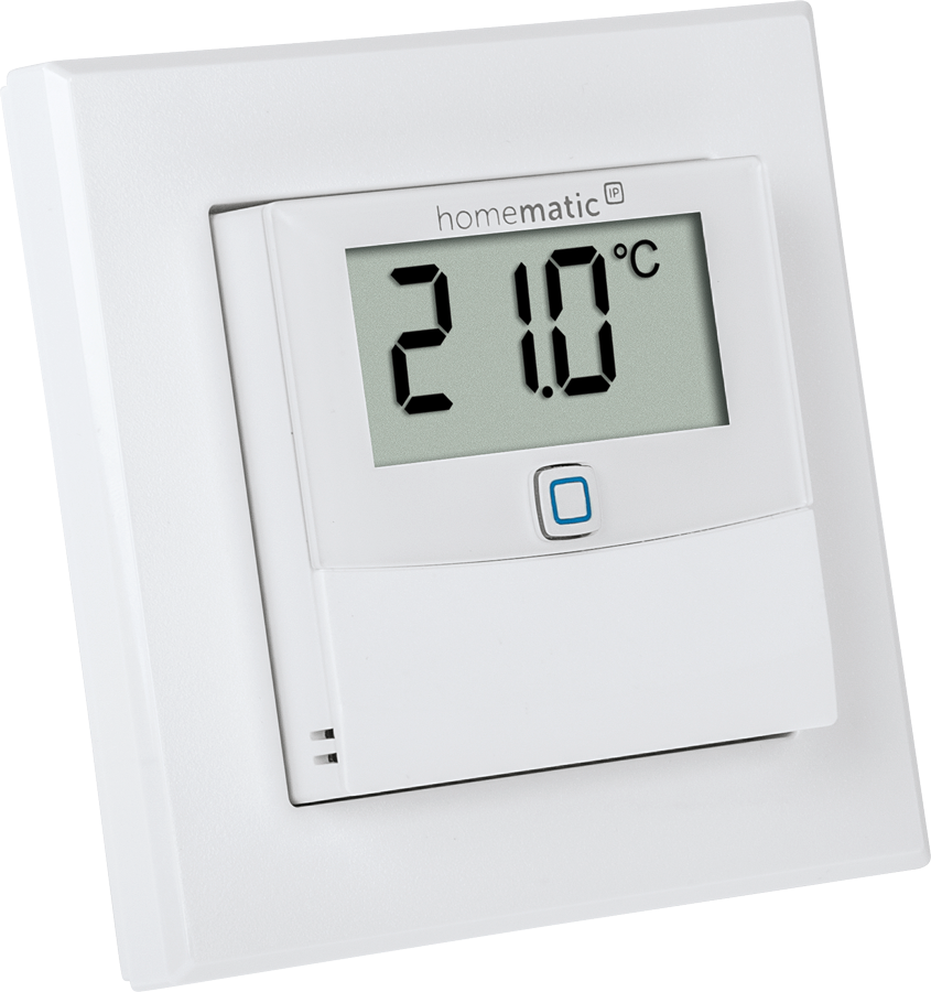 Homematic IP Wired Temperatur- und Luftfeuchtigkeitssensor mit Display – innen HmIPW-STHD