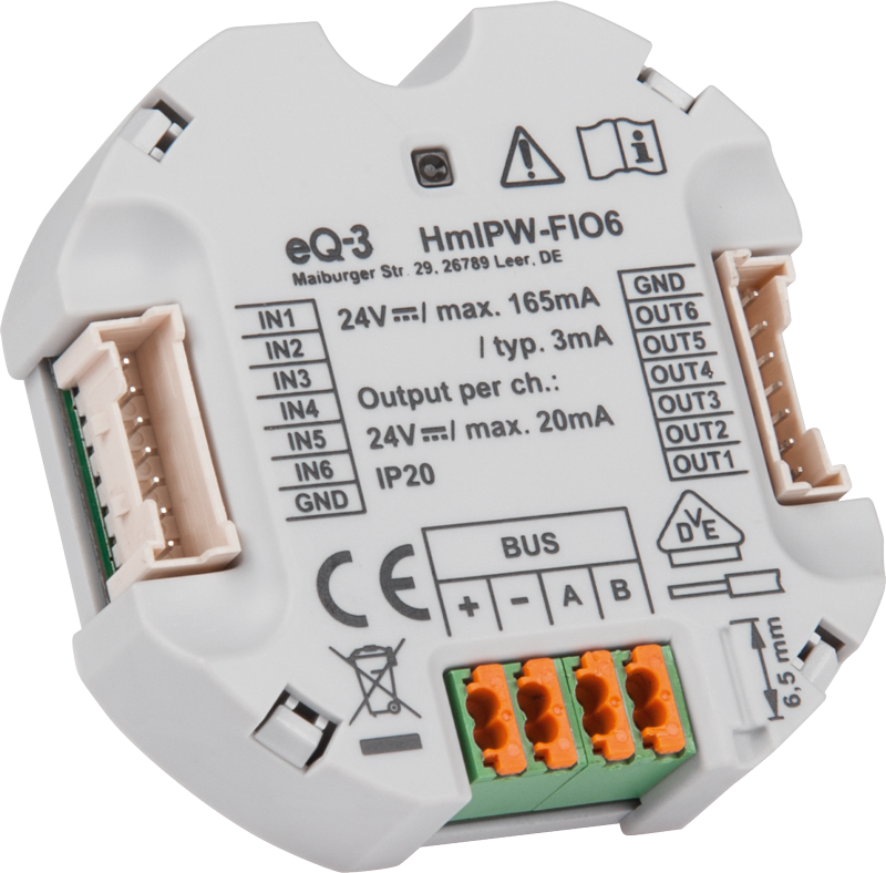 Homematic IP Wired IO Modul Unterputz – 6-fach HmIPW-FIO6